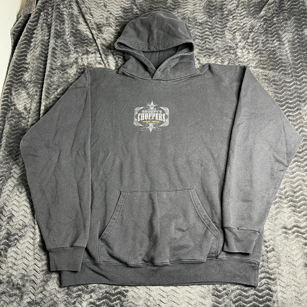 Walt Disney World Grumpy's Choppers Adult Hoodie Sweatshirt XL Black Dwarf